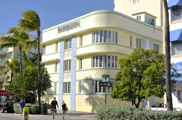 MIAMI - SOUTH BEACH - FLORIDA - USA - OCTOBER 29: Ocean drive buildings October 29 2012 in Miami Beach, Florida. Art Deco architecture in South Beach is one of the main tourist attractions in Miami.