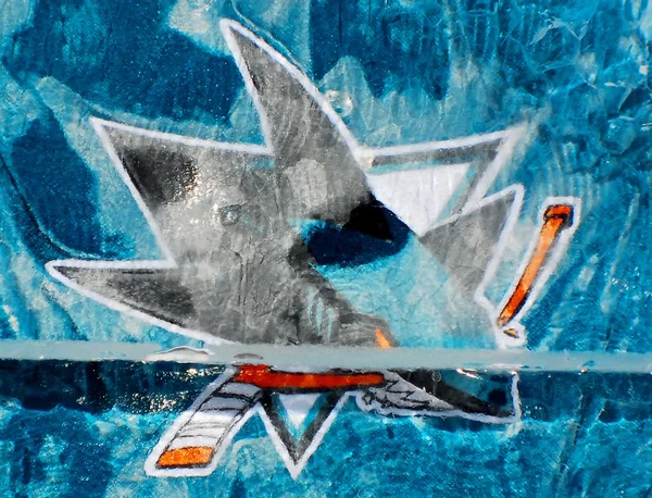 Montreal Canada January San Jose Sharks Jersey Ice Block Front — стоковое фото