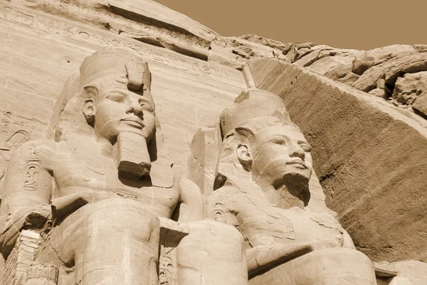 Templi Abu Simbel Sono Due Enormi Templi Rupestri Abu Simbel — Foto Stock