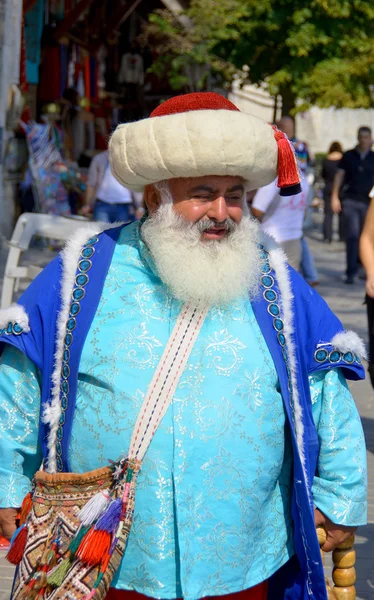 Istanbul Turkey October Man Dressed Ottoman Front Saint Sofia Museum — Stock Photo, Image