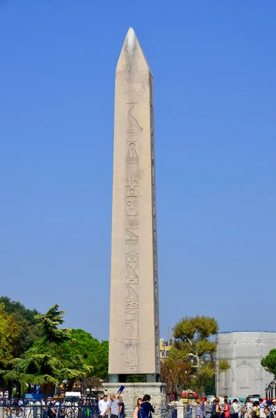 Istanbul Turkey September Obelisk Theodosius Egyptisk Obelisk Nära Blå Moskén — Stockfoto