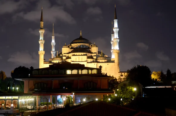 Istanbul Turquie Octobre Mosquée Sultan Ahmed Dans Nuit Octobre 2013 — Photo