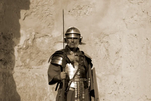 Jerash Novembro Homens Jordanianos Vestem Como Soldados Romanos Durante Show — Fotografia de Stock