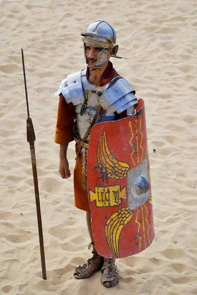 Jerash Novembro Homens Jordanianos Vestem Como Soldados Romanos Durante Show — Fotografia de Stock