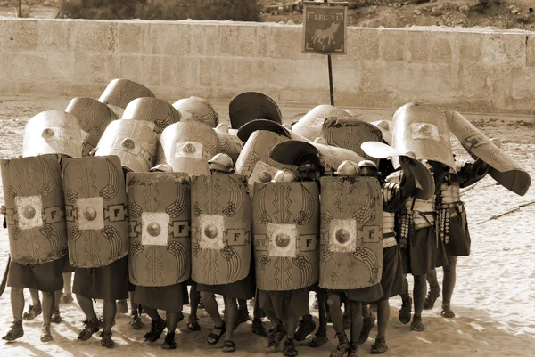 Jerash November Jordaanse Mannen Gekleed Als Romeinse Soldaat Tijdens Een — Stockfoto