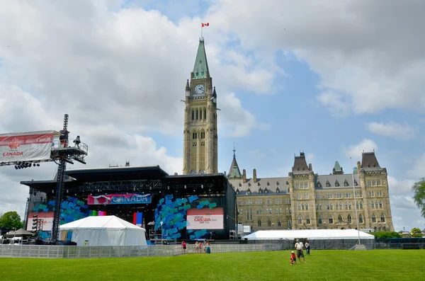 Ottawa Canada Juni Scène Parliament Hill Ter Voorbereiding Juli Canada — Stockfoto