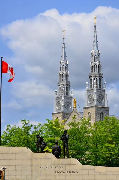 Ottawa Kanada Juni Notre Dame Katedralen Basilikan Kyrklig Basilika Ottawa — Stockfoto