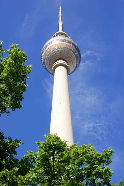 Berlin Tyskland Maj Fernsehturm Tornet Ligger Alexanderplatz Berlin Tyskland Den — Stockfoto