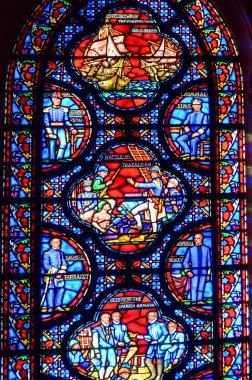 NEW YORK ABD 29 Ekim: Saint John Katedrali 'ndeki Lekeli cam pencere: New York Şehri' ndeki Büyük İlahi ve New York Piskoposluğu 29 Ekim 'de ABD' nin en büyük katedrali ve Anglikan kilisesi