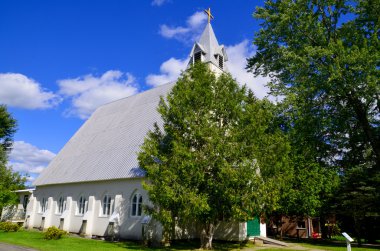 ABERCORN QUEBEC CANADA 04 27 2013: Abercorn 'daki St. Simon Katolik Kilisesi, 1865-1867. Saint-Hyacinthe Piskoposluğu 