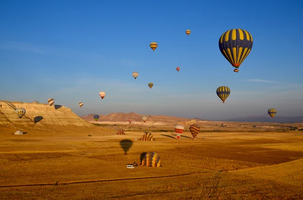 GOREME, TURKEY - OCTOBER, 02: Hot air balloon fly over Cappadocia is known around the world as one of the best places to fly with hot air balloons on october 02, 2013 in Goreme, Cappadocia, Turkey.