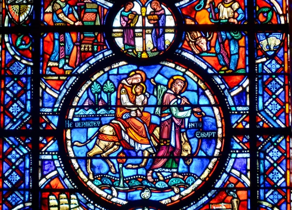 New York Usa October Stained Glass Window Cathedral Church Saint — Stock Photo, Image