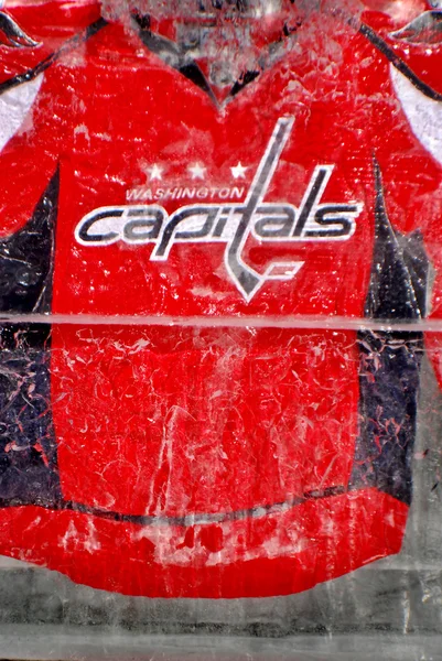 Montreal Canada January Washington Capitals Jersey Ice Block Front Molson — Foto Stock