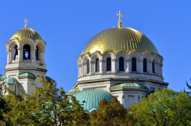 SOFIA BULGARIA SEPTEMBER 28 The St. Alexander Nevsky Katedrali, 28 Eylül 2013 tarihinde Sofya 'da Bulgaristan' ın başkenti Sofya 'daki bir Bulgar Ortodoks katedrali.