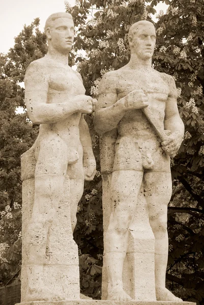 Berlin Germany May Berlin Olympia Stadium Sculptures Athletes Built 1936 — Stock Photo, Image