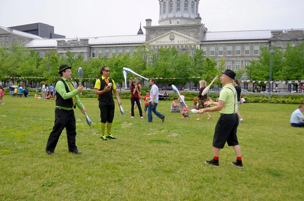 Montreal Canada July Jugglers Canada Day Celebration Old Port Montreal — Φωτογραφία Αρχείου