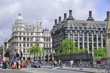 LONDON, UK JUNE 3: Old buildings in downtown London on june 3 2012 in London, UK. The City of London is an area of London. In the medieval period it constituted most of London.