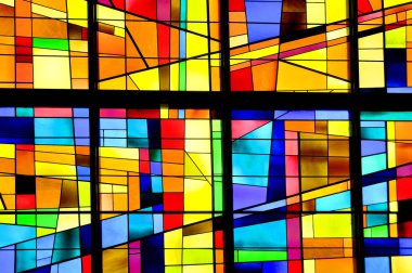 Gaspe Quebec Kanada 22 Ağustos: Modern vitray pencere İsa Kilisesi Katedrali 22 Ağustos 2012 Gaspe Quebec Kanada