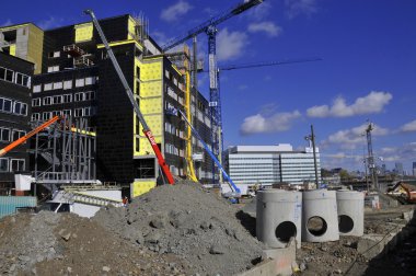 MONTREAL CANADA OCTOBER 09:Under construction new, McGill University Health Centre (MUHC) is a network of teaching and community hospitals on october 09 2012 in Montreal, Quebec, Canada