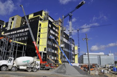 MONTREAL CANADA OCTOBER 09:Under construction new, McGill University Health Centre (MUHC) is a network of teaching and community hospitals on october 09 2012 in Montreal, Quebec, Canada