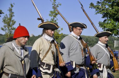 MONTREAL CANADA- SEPT. 02: Montreal military culture festival participant on Sept. 02 2012 in Montreal, Canada. The Great Military Montrealers from 1812-2012 exhibition.