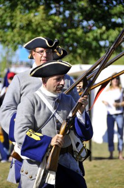 MONTREAL CANADA-SEPT. 02: Montreal military culture festival participant on Sept. 02 2012 in Montreal, Canada. The Great Military Montrealers from 1812-2012 exhibition.