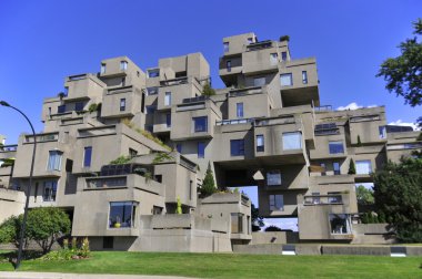MONTREAL-SEPT. 03: A view of Habitat 67 on Sept 03, 2012 in Montreal, Quebec, CA. Habitat 67 is considered a landmark and one of the most recognizable and significant buildings in  Montreal and Canada