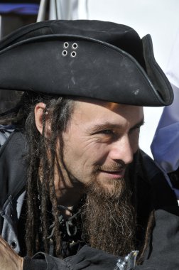 MONTREAL-CANADA-SEP TEMBER 16: Man participating as a pirates at Les Grands voiliers sur les Quais 2012 Tall Ships on the Quays festival, on September 16, 2012 at Montreal, Canada