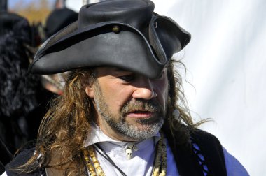 MONTREAL-CANADA-SEPTEMBER 16: Man participating as a pirates at Les Grands voiliers sur les Quais 2011Tall Ships on the Quays festival, on September 16, 2012 at Montreal, Canada