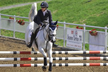 BROMONT-CANADA JULY 25: Unknown rider on a horse during 2012, INTERNATIONAL BROMONT on July 25, 2012 At the Equestrian 1976 Montreal Olympic Park.