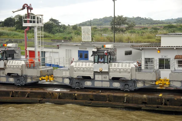 Miraflores Locks Panama Canal Nov Trains Mules Side Panama Canal — Fotografia de Stock