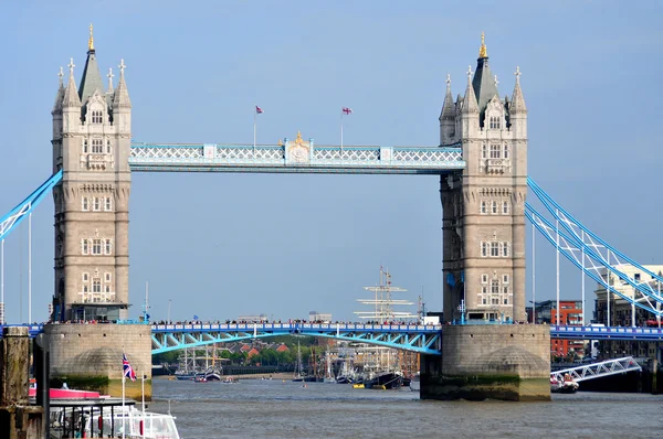 London Czerwiec Łodzie Ozdobione Flagami Bunting Uroczystości Jubileuszowe Queen Diamond — Zdjęcie stockowe