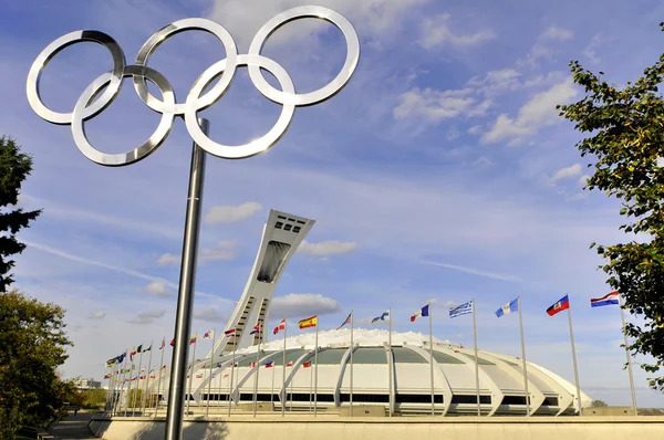 Montreal Canada August Stadionul Olimpic Din Montreal Turnul Din August — Fotografie, imagine de stoc