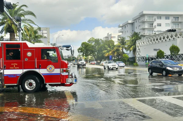 Miami South Beach Florida October Firefighter Truck Miami South Beach — Foto de Stock