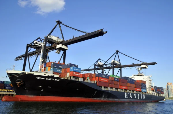 Miami Florida Usa October Cargo Boat Wait Load Containers October — Stockfoto