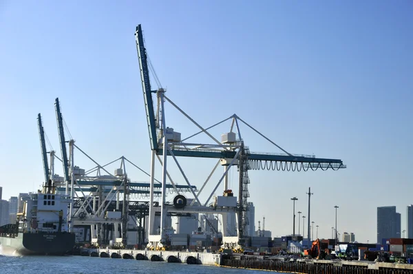 Miami Florida Usa October Cargo Boat Wait Load Containers October — Stockfoto