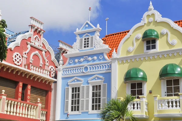 Arquitetura Típica Holandesa Praça Centro Oranjestad Aruba Caribe Windward Consoles — Fotografia de Stock