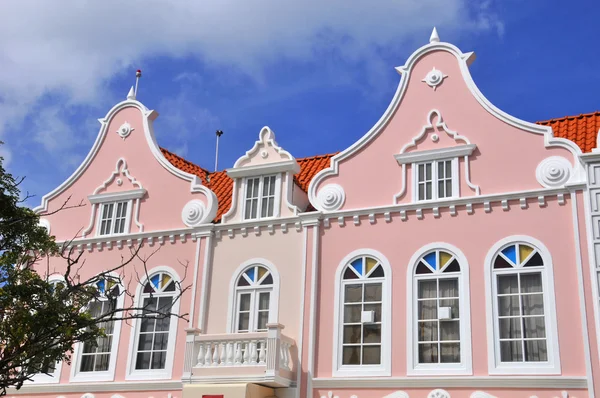 Tipik Hollandalı Tasarım Mimarisi Oranjestad Merkez Meydanı Aruba Karayipler Rüzgarlı — Stok fotoğraf