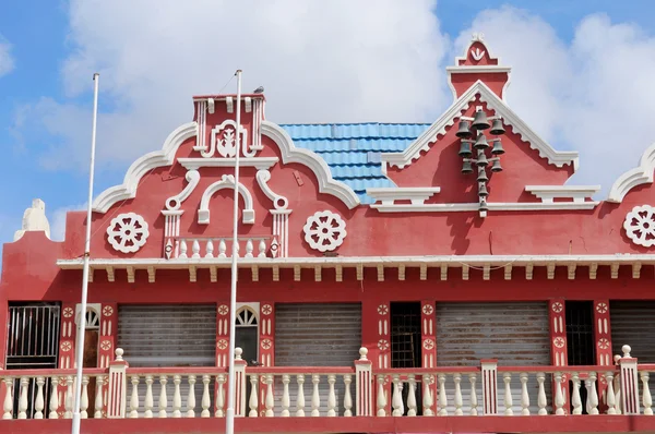 Tipik Hollandalı Tasarım Mimarisi Oranjestad Merkez Meydanı Aruba Karayipler Rüzgarlı — Stok fotoğraf