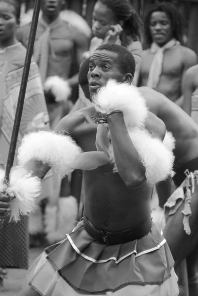 Manzini Swaziland November Unidentified Young Men Wears Traditional Clothing Dance — Stock Photo, Image
