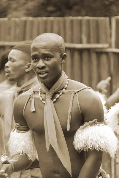 Manzini Suazilandia Noviembre Jóvenes Identificados Visten Ropa Danza Tradicional Durante — Foto de Stock