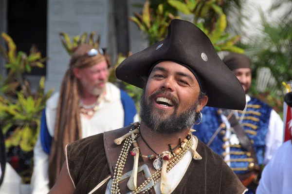 GEORGETOWN-CAYMAN ISLAND-NOVEMBER 10: Unidentified man dress as pirate participate a the Pirates Week 2012 from 8 to 18 November on November 10 2012 in Georgetown Cayman Island.