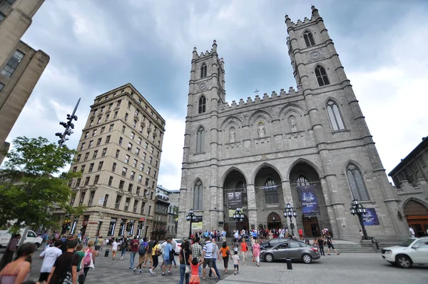 MONTREAL CANADA AUGUST 11: Notre-Dame Basilica (French: Basilique Notre-Dame de Montreal) is a basilica in the historic district of Old Montreal, in Montreal, Quebec, Canada on august 11 2012