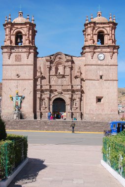 PUNO PERU NOVEMBER 28: The Cathedral Basalica San Carlos Borromeo or Puno Cathedral is a Andean Baroque cathedral in the city of Puno in south-eastern Peru. On November 28 2009, Puno, Peru