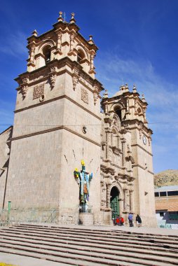 PUNO PERU NOVEMBER 28: The Cathedral Basalica San Carlos Borromeo or Puno Cathedral is a Andean Baroque cathedral in the city of Puno in south-eastern Peru. On November 28 2009, Puno, Peru