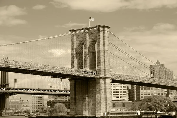 Brooklyn Bridge One Oldest Suspension Bridges United States Completed 1883 — Stock Photo, Image