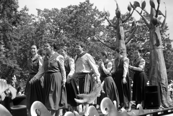 Montreal Canada Unidentified People Celebrating Quebec National Holiday French Nationale — Stockfoto