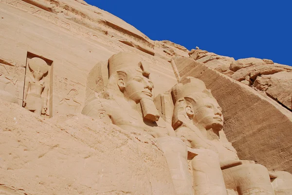 Ναοί Του Abu Simbel Είναι Δύο Τεράστιοι Πέτρινοι Ναοί Στο — Φωτογραφία Αρχείου