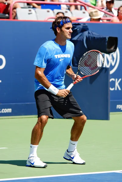 Montreal Agosto Roger Federer Sul Campo Della Montreal Rogers Cup — Foto Stock