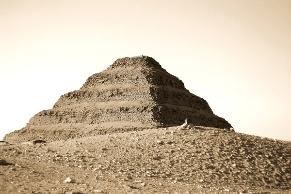 Forntida Steg Pyramid Saqqara Egypten Antalet Turister Som Besöker Egypten — Stockfoto